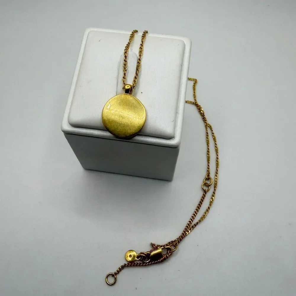 19" Madewell gold tone metal "coin" pendant necklace! - Picture 12 of 13